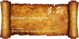 German Szendike névjegykártya